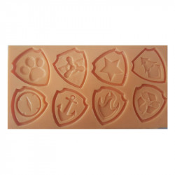 Silikonová forma paw patrol odznaky - Galias Moulds
