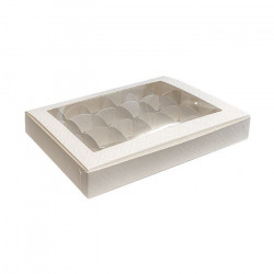 Krabička na pralinky + mřížka v.3cm s průhledem 24x16cm, 10ks