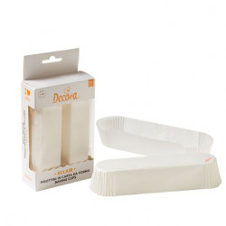 Papírové košíčky na eclair 135x33x28mm bílé 60ks - Wilton