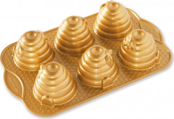 NW Mini bábovky Včelí úly plát se 6 formičkami 3 cup zlatá