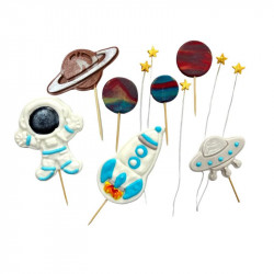 Cukrová figurka zápich vesmír