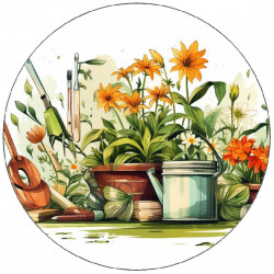 Jedlý papír koutek s květinami 19,5cm