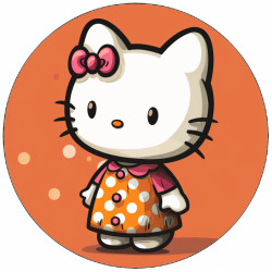 Jedlý papír Hello Kitty v oranžových šatech 19,5 cm