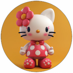 Jedlý papír Hello Kitty s kytičkou 19,5 cm