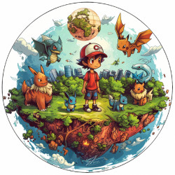 Jedlý papír Pokémoni ve městě 19,5 cm