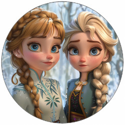 Jedlý papír Anna a Elsa-02 19,5 cm