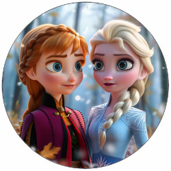 Jedlý papír Anna a Elsa v lese 19,5 cm