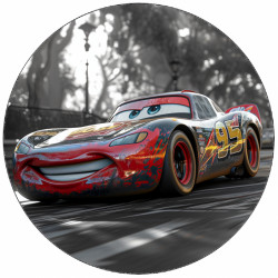 Jedlý papír Cars Blesk při závodech 19,5 cm