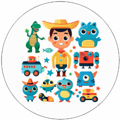 Jedlý papír Toy story Woody s hračkami-01 19,5 cm