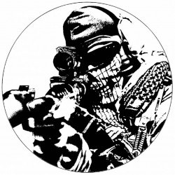 Jedlý papír Call of duty černobílá ilustrace bojovník 19,5 cm