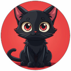 Jedlý papír černé kotě 19,5 cm