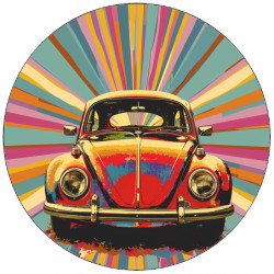 Jedlý papír Pop art obrázek auta Brouk 19,5 cm