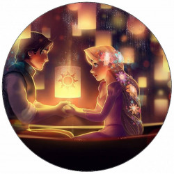 Jedlý papír Na vlásku Locika a Evžen na loďce 19,5 cm