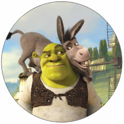 Jedlý papír Shrek a oslík 19,5 cm