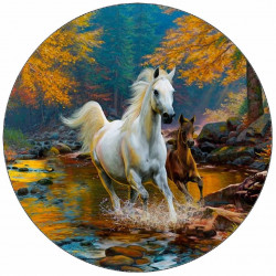 Jedlý papír koně v podzimní přírodě 19,5 cm