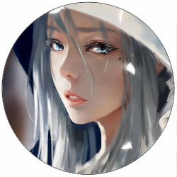 Jedlý papír dívka s šedými vlasy 19,5 cm