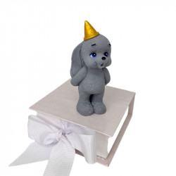 Čokoládový zajíček šedivý stojící 9cm