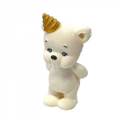 Čokoládový medvídek bílý s kloboučkem