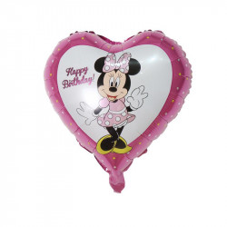 Fóliový balónek ve tvaru srdce Minnie růžový 46cm - Cakesicq