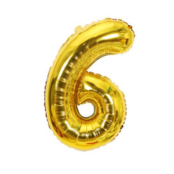 Fóliový balónek číslo šest zlatý 102cm - Cakesicq