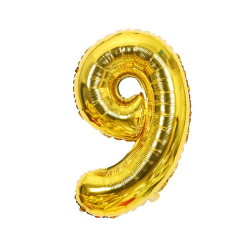 Fóliový balónek číslo devět zlatý 102cm - Cakesicq