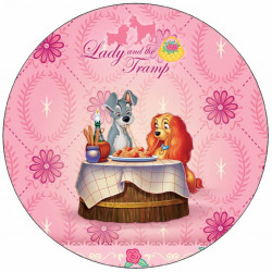 Jedlý papír Lady a tramp u stolu 19,5 cm