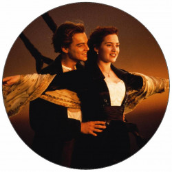 Jedlý papír Titanic Rose a Jack na lodi 19,5 cm