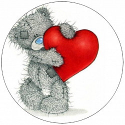 Jedlý papír medvídek se srdíčkem 19,5 cm