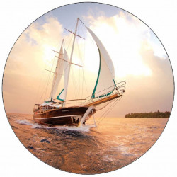 Jedlý papír plachetnice na moři 19,5 cm