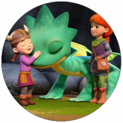 Jedlý papír Dračí záchranáři Dak a Leyla s drakem 19,5 cm