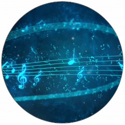 Jedlý papír notová osnova vesmír 19,5 cm