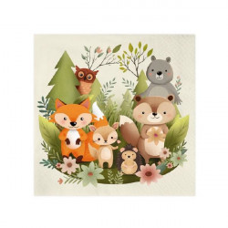 Papírové ubrousky lesní zvířátka 10ks 33x33cm - Party Pal
