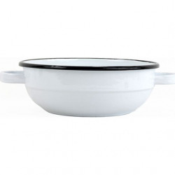 Smaltovaná selská mísa s uchy bílá 20 cm, vyrobeno pro BELIS/SFINX
