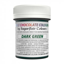 Barva do čokolády dark green 35g - Sugarflair
