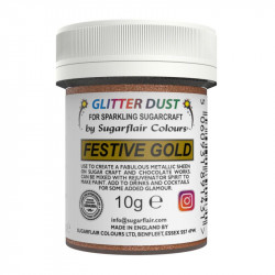 Třpyt festive gold 10g - Sugarflair