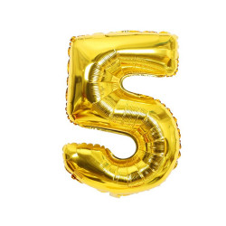 Fóliový balónek číslo pět zlatý 102cm - Cakesicq