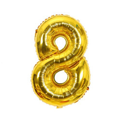 Fóliový balónek číslo osm zlatý 102cm - Cakesicq