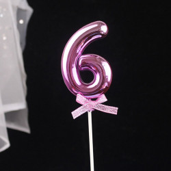 Zápich do dortu růžový číslo 6 - Cakesicq