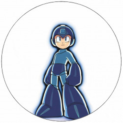 Jedlý papír Mega Man na bílém pozadí 19,5 cm