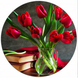 Jedlý papír kytice tulipánů 19,5 cm