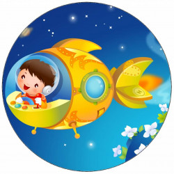 Jedlý papír chlapec v raketě 19,5 cm