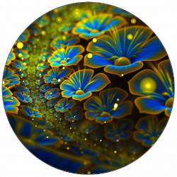 Jedlý papír abstraktní modré květy 19,5 cm