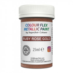 Gelová barva metalická ruby rose 25ml - Sugarflair