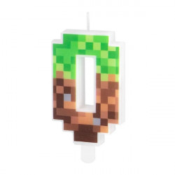 Svíčka minecraft 7cm číslo 0 - Party Pal