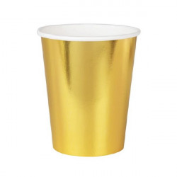 Papírové kelímky zlaté 220ml 6ks - Party Pal