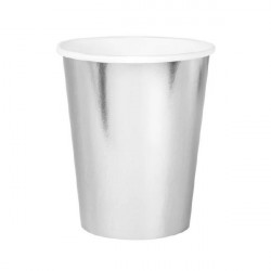 Papírové kelímky stříbrné 220ml 6ks - Party Pal