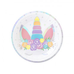 Papírový talíř unicorn 18cm 6ks - Party Pal
