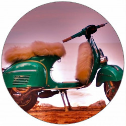 Jedlý papír zelený skútr s kožešinou 19,5 cm