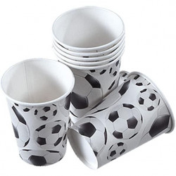 Papírové kelímky 250ml 8ks fotbal míč - tib