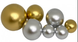 Čokoládové koule 7ks zlato stříbrné